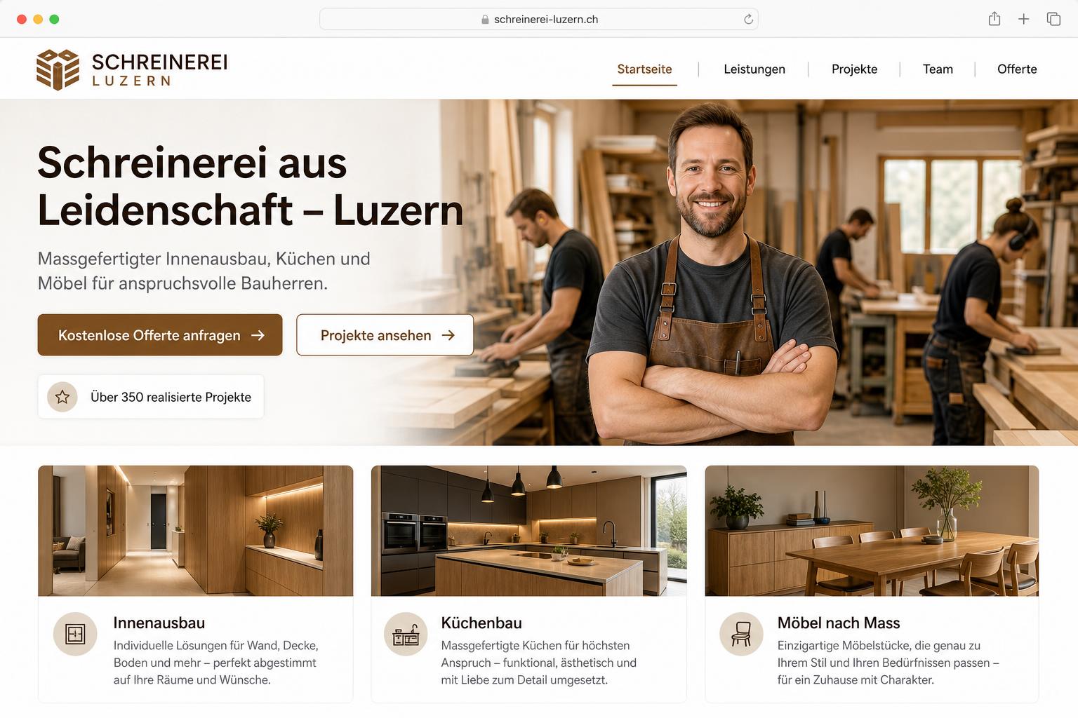 Neue Website – Handwerksbetrieb Luzern