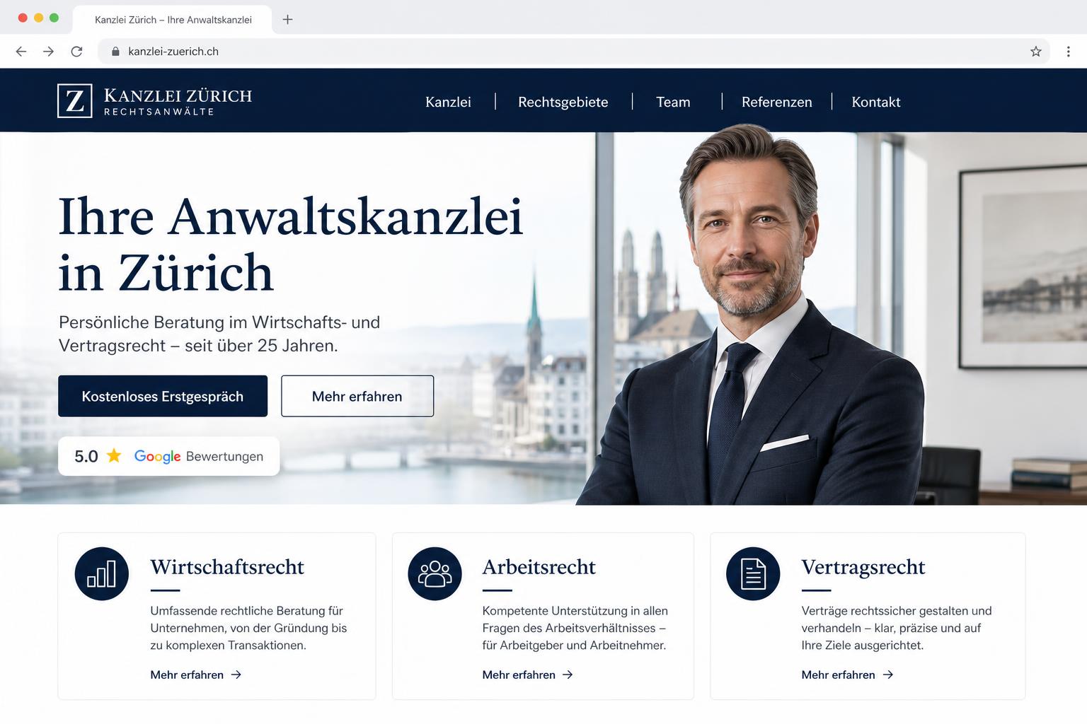 Neue Website – Anwaltskanzlei Zürich