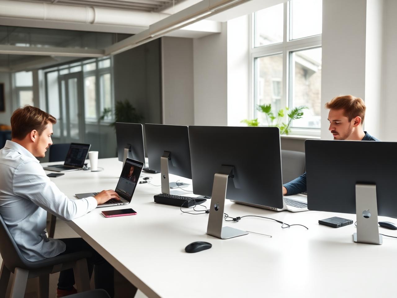 Das interwebio Team bei der Arbeit in modernem Schweizer Büro